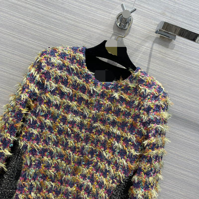Chaqueta Tejida Patchwork con Patrón de Fragancias - Image 5