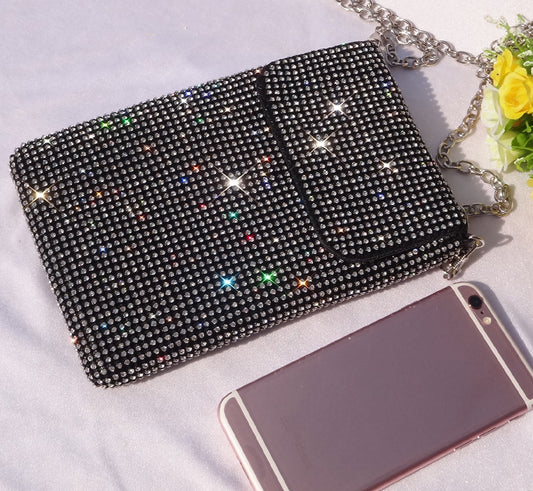 Bolso Mensajero Elegante con Cristales para Mujer - Versátil y Minimalista