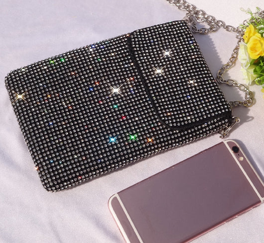 Bolso Mensajero Elegante con Cristales para Mujer - Versátil y Minimalista