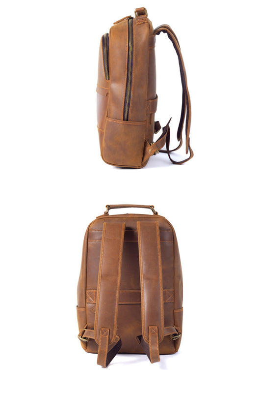 Mochila de Cuero Crazy Horse Estilo Retro para Hombre - Image 8