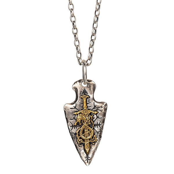 Collar Dragón Vikingo con Incrustaciones de Plata y Cobre