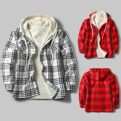 Chamarra Tipo Shirt con Capucha y Forro Polar para Hombre