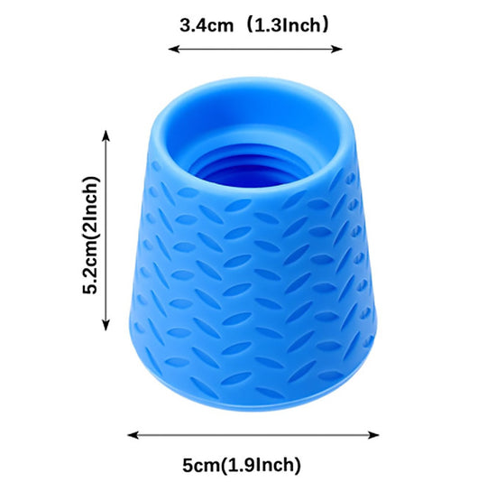 Lime green silicone pet shower head tool with a textured, non-slip surface and threaded interior for easy attachment. - Image 8