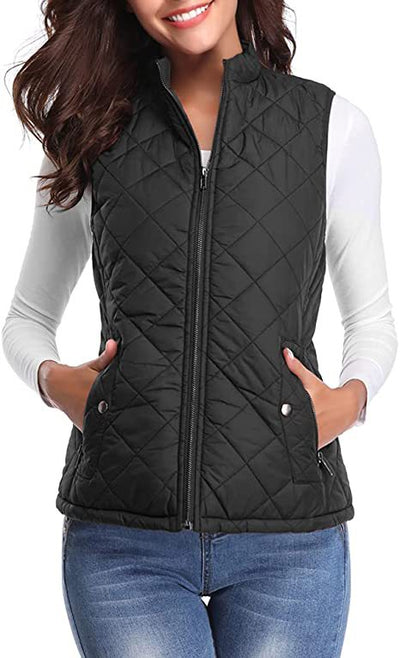 Chaleco de Algodón para Mujer con Cuello Parado y Bolsillos con Cierre - Image 9