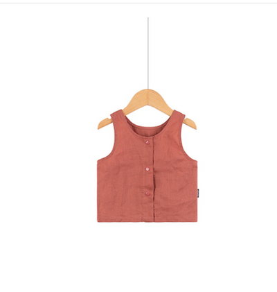 Conjunto de Cáñamo y Ramio Ligero para Bebé - Chaleco y Pantalón Dividido - Image 6