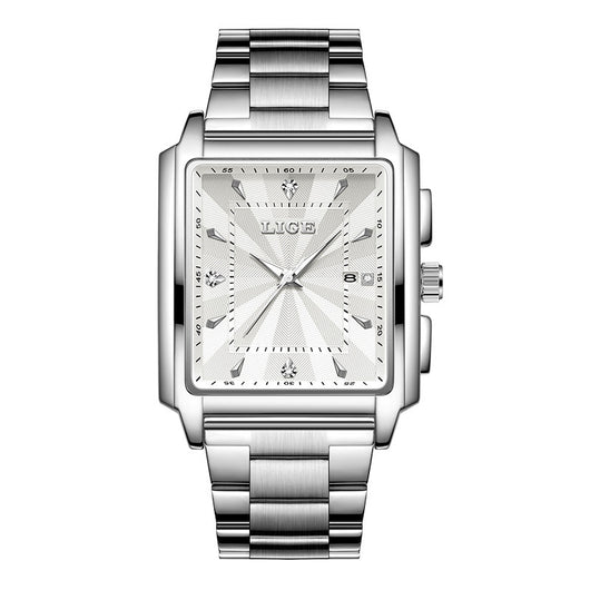 Reloj de Hombre con Esfera Cuadrada Grande y Correa de Acero Inoxidable - Image 4