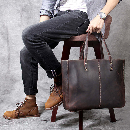 Bolso de Cuero Retro para Hombre - Gran Capacidad Premium