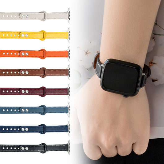 Correa de Cuero Barbour para Apple Watch 7 - Modelo Delgado de Doble Pasador - Image 15