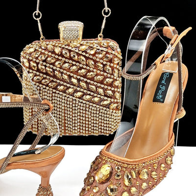 Sandalias de Tacón Alto con Strass y Bolso a Juego con Borlas 3D - Image 6