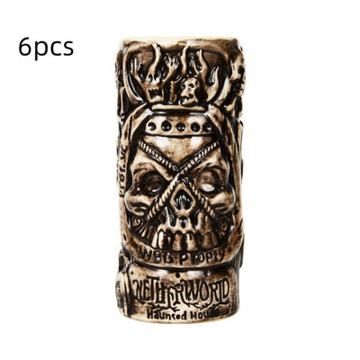 Taza Calavera Pirata Cerámica Estilo Tiki Hawaii para Cócteles - Image 22