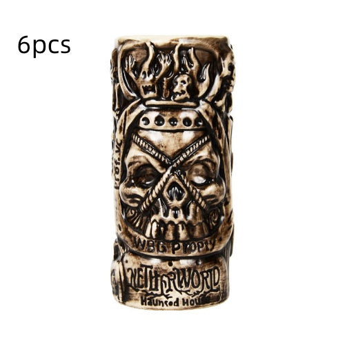 Taza Calavera Pirata Cerámica Estilo Tiki Hawaii para Cócteles - Image 22
