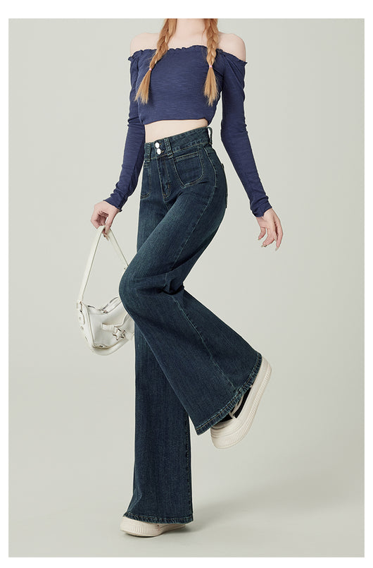 Pantalones Vaqueros Vintage Talle Alto Azul para Mujer - Image 4