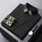 Camisa Suelta Bordada en Cuello para Hombre - Manga Larga Oversized