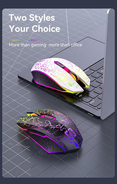 Ratón Gaming Inalámbrico Dual Mode 2.4GHz Recargable con Luz LED Respirable - Image 26