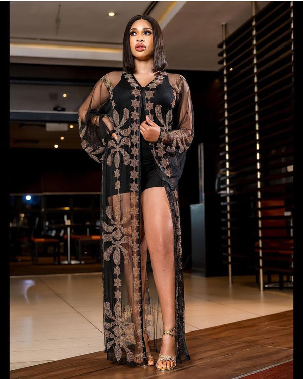 Vestido Étnico Africano con Malla y Strass Ajustable