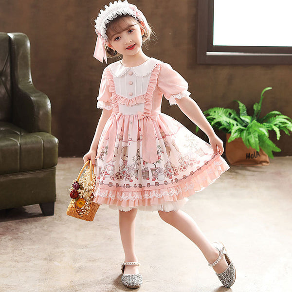 Vestido Princesa Lolita Infantil Estilo Occidental con Falda Tul