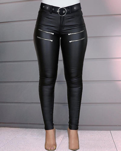 Pantalón Ajustado Casual Versátil con Detalles de Cierre - Image 7