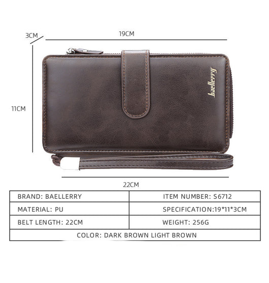Billetera Retro Multifuncional con Cierre Largo - Clutch Europeo Moderno - Image 9