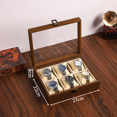 Caja Organizadora de Relojes en Nogal Negro con Almohada Suave - Image 7