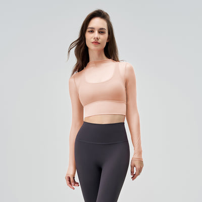 Playera Deportiva Reductora de Malla para Mujer - Manga Larga Transpirable de Secado Rápido - Image 6