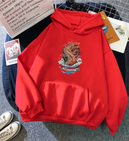 Sudadera con Capucha de Diseño Creativo y Patrón Único