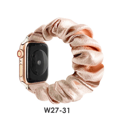 Anillo Elástico de Satén Estampado de Colores Sólidos - Image 27