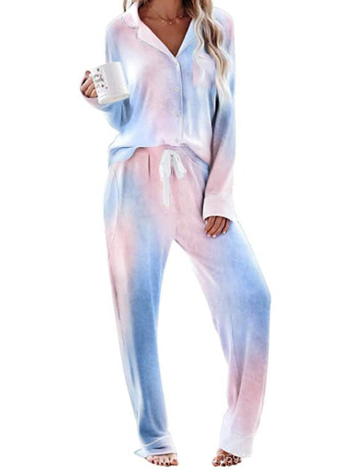 Pijama Tie Dye con Solapa y Botones - Manga Larga - Image 3