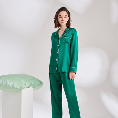 Pijama Largo de Seda para Mujer - Conjunto Elegante para el Hogar - Image 2