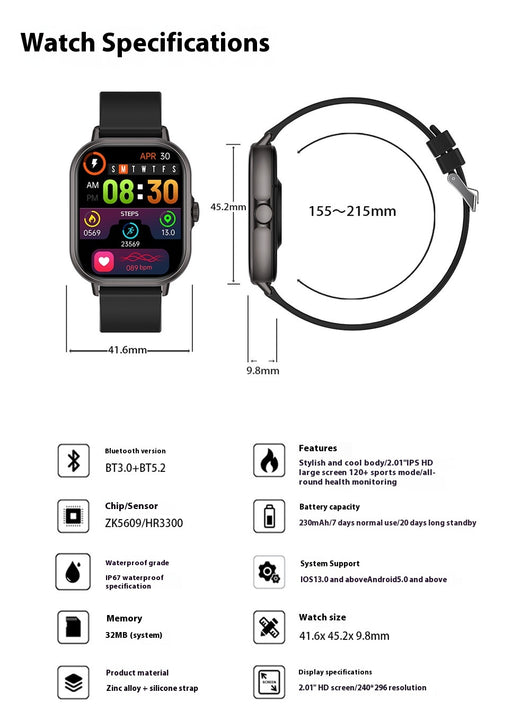 Reloj Inteligente con Pantalla HD Grande y Llamadas Bluetooth - Image 17