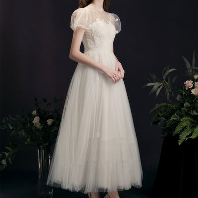 Vestido de Novia Elegante y Minimalista para Cena - Image 11