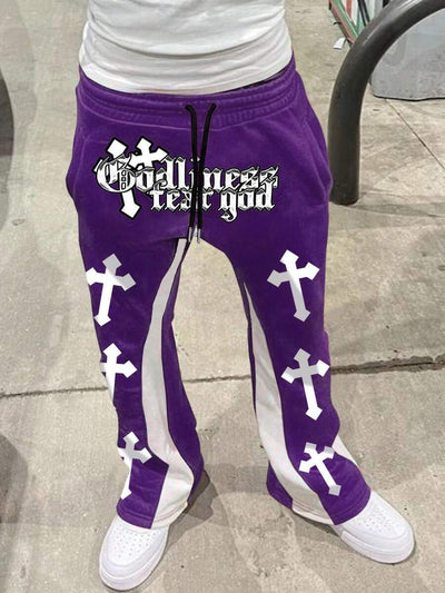 Pantalones Casuales Holgados para Hombre con Estampado Retro - Image 8