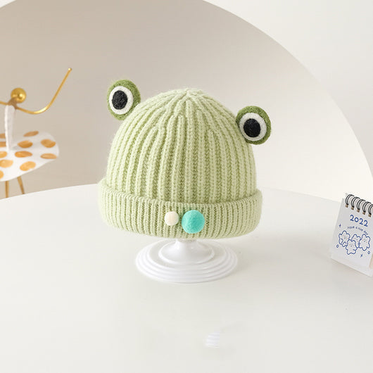 Gorro Tejido de Lana Cálido con Diseño Adorable de Melón para Bebé - Image 3