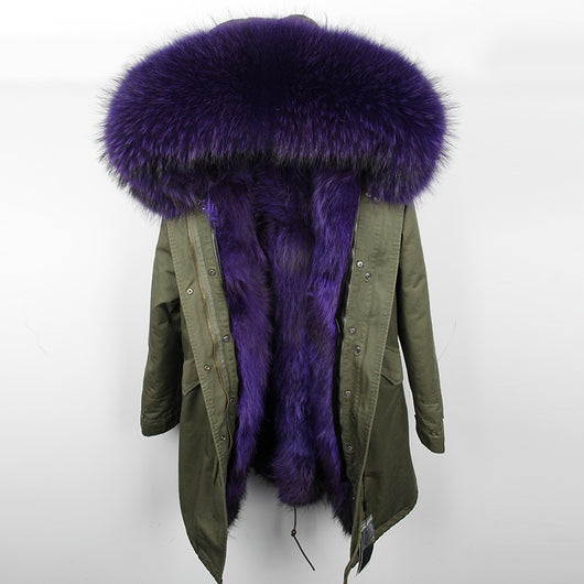Abrigo Parka con Cuello de Piel de Mapache Oversized - Image 11