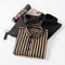 Camisa Manga Larga a Rayas Slim Fit Estilo Japonés para Hombre