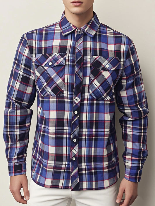 Camisa de Manga Larga con Solapa Elegante para Hombre - Image 41