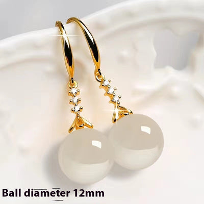 Aretes de Plata Elegantes con Ágata Verde Calcedonia para Mujer - Image 7