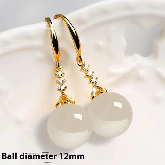Aretes de Plata Elegantes con Ágata Verde Calcedonia para Mujer - Image 7