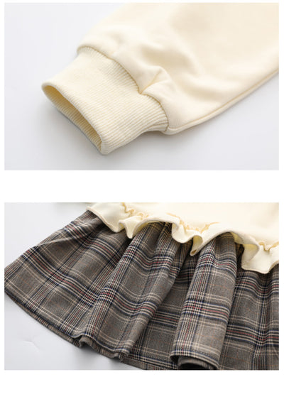 Vestido Infantil Estilo Coreano con Falda Plisada a Cuadros - Image 13