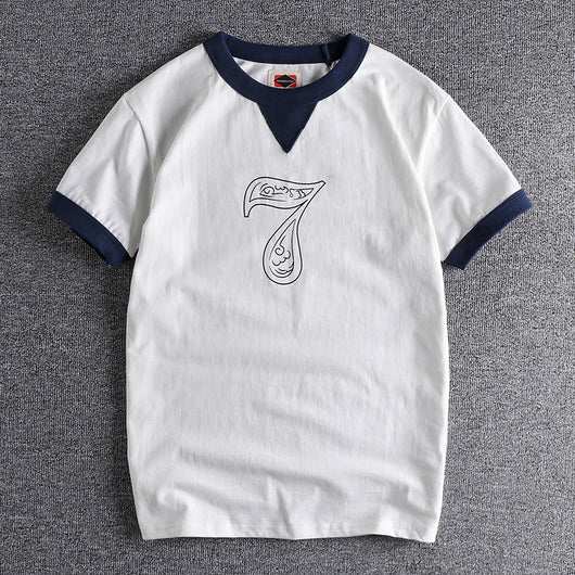 Camiseta de Algodón Lavado para Hombre con Cuello Estilo Thread - Image 2