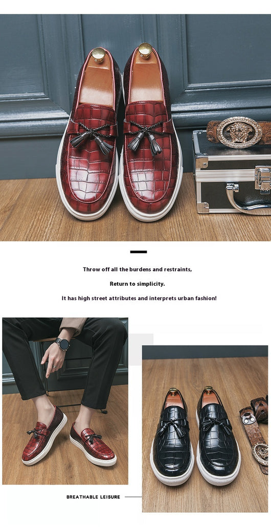 Tenis Casuales Británicos con Borlas para Hombre Talla Grande - Image 16