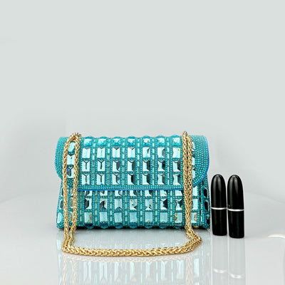 Clutch de Cristal Brillante con Cadena de Strass - Image 4