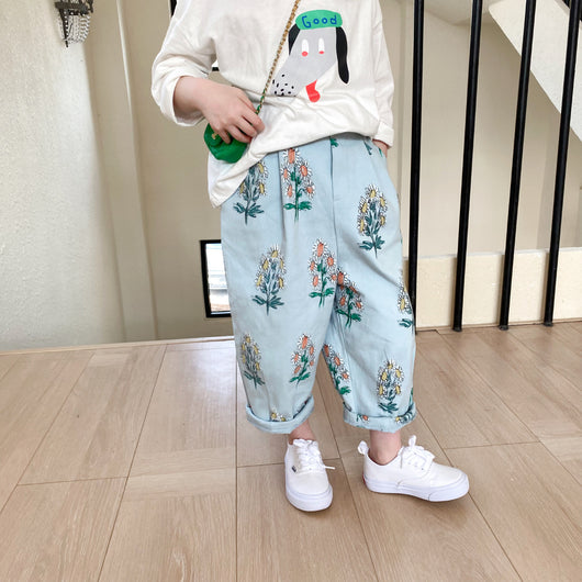 Pantalones Infantiles Estilo Floral con Diseño de Flores Rotas - Image 28