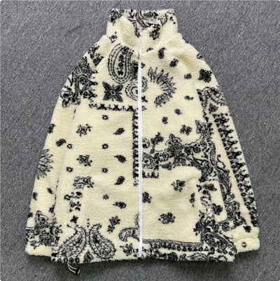 Chaqueta Suéter de Cordero con Cuello Mao Holgado - Image 7