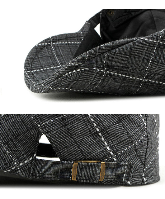 Gorra Estilo Británico Retro Pato Cuadrille para Hombre - Image 12