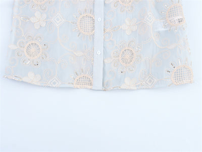 Camisa Larga Bordada con Lentejuelas y Estampado Étnico - Image 18
