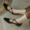 Zapatos Casuales Retro de Cuero Genuino con Punta Redonda para Mujer