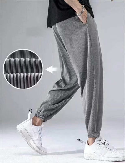 Pantalones Drapeados Ice Silk con Elasticidad para Hombre - Image 7