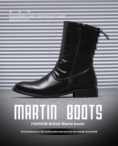 Botas Altas de Cuero para Hombre Estilo Británico-Coreano - Image 19