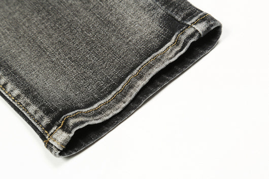 Jeans Rectos Holgados Vintage Desgastados con Contraste para Hombre - Image 3