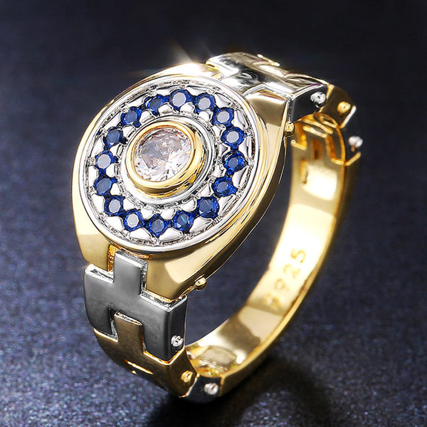 Anillo para Hombre con Diamante de Circonio y Correa